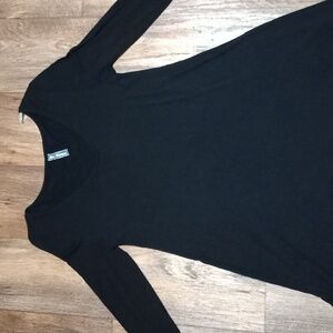 2tee Couture black mini dress with flare/bell long  sleeves size small